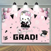 Hello Kity Class of 2025 Pink Graduation Decorations Backdrop